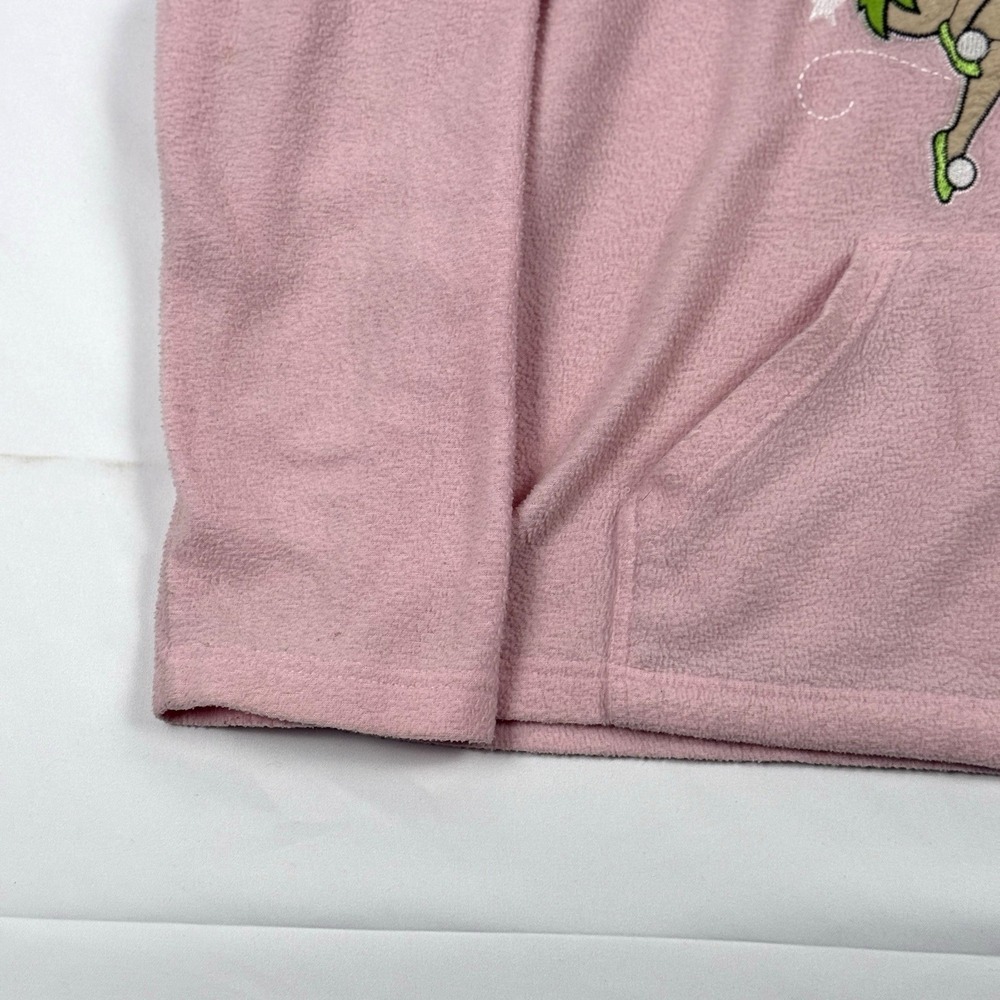 Disney Tinker Bell Pink Fleece Full Zip Womens Fleece Jacket Cardigan Sweater XL - Picture 2 of 12